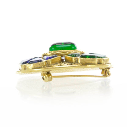 Chanel Gripoix Poured Glass Brooch Gold 94A 6 of 7