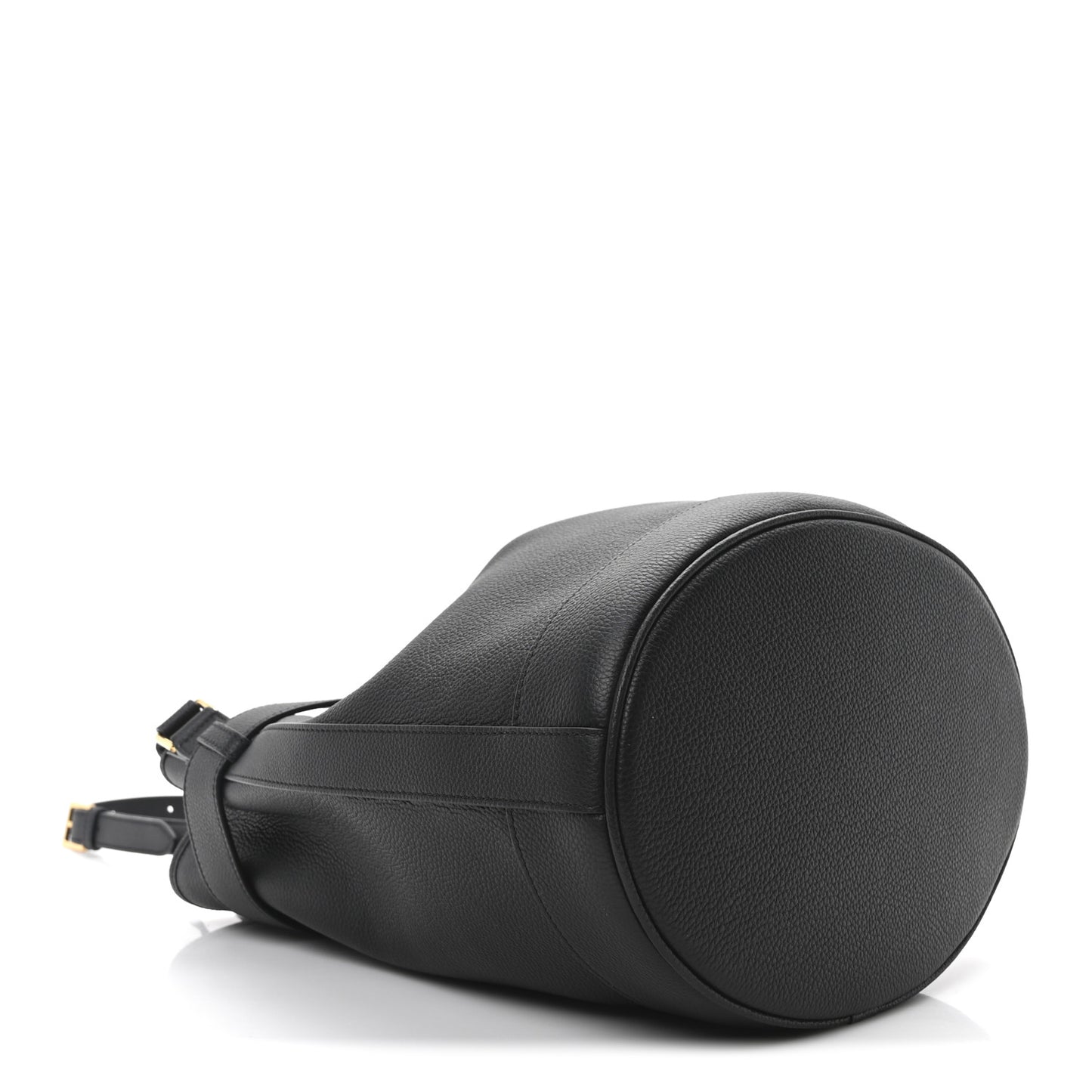 Grain Calfskin Medium Tara Bucket Bag Black