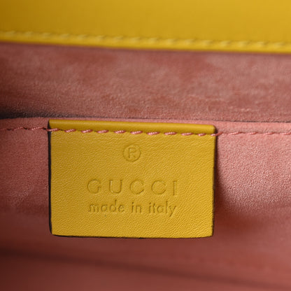 Gucci Satin Crystal Mini Sylvie Top Handle Bag Yellow 7 of 14