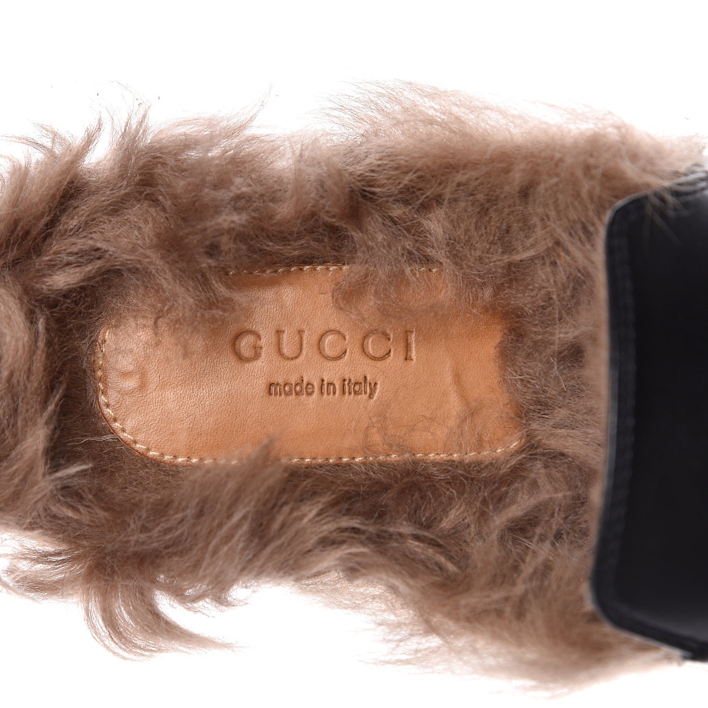 Calfskin Fur Womens Princetown Slippers 38 Black