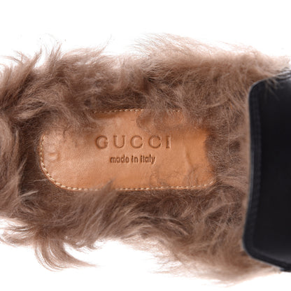 Gucci Calfskin Fur Womens Princetown Slippers 38 Black 7 of 8
