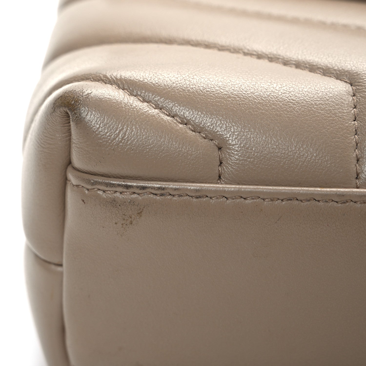 Saint Laurent Calfskin Y Quilted Monogram Toy Loulou Crossbody Bag Dark Beige 12 of 15