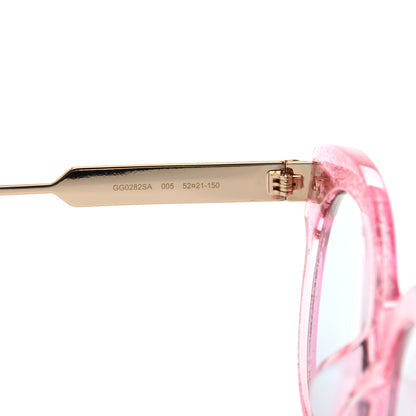 Gucci Acetate Round Frame Web Sunglasses GG0282SA Pink 5 of 7
