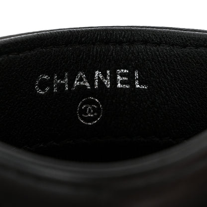 Chanel Pearly Lambskin Quilted Card Holder So Black 6 of 8