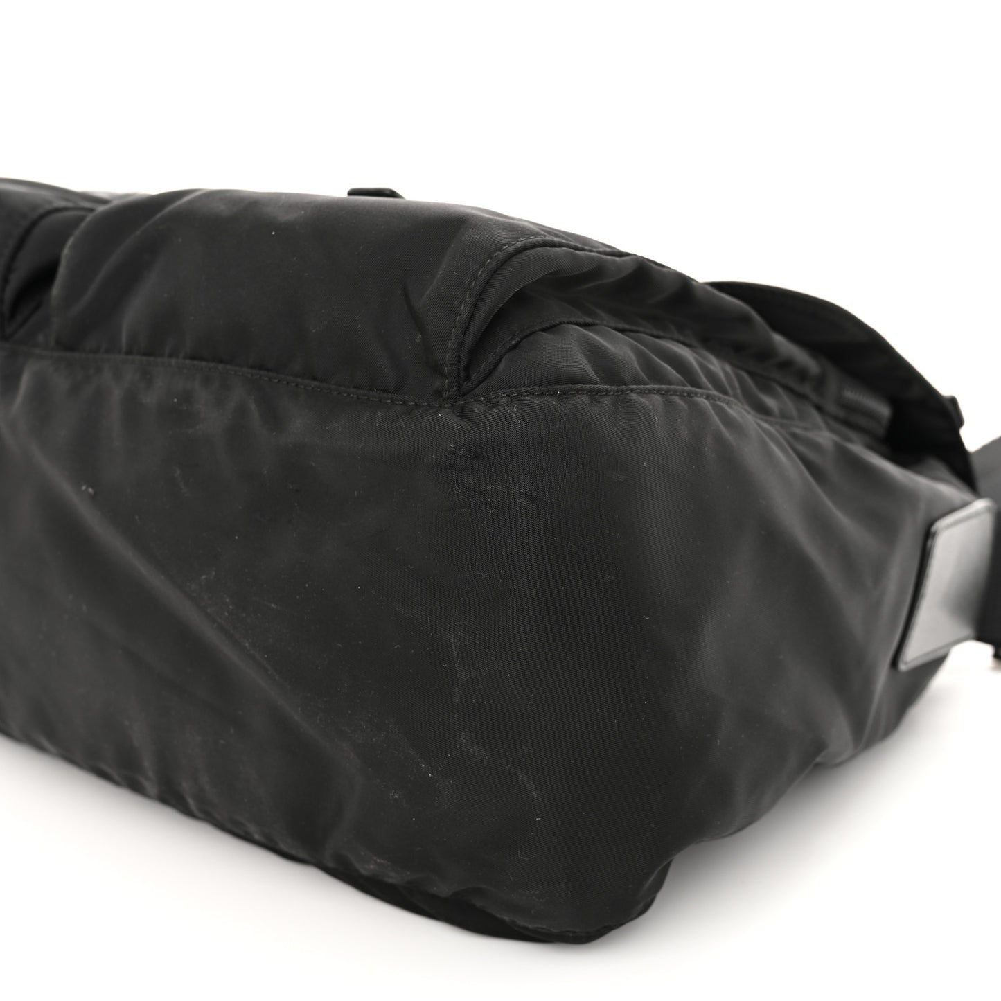Tessuto Nylon Saffiano Vela Messenger Bag Black