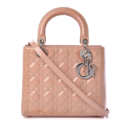 Christian Dior Patent Cannage Medium Lady Dior Beige 1 of 18