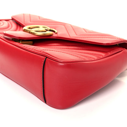 Gucci Calfskin Matelasse Small GG Marmont Shoulder Bag Hibiscus Red 9 of 9