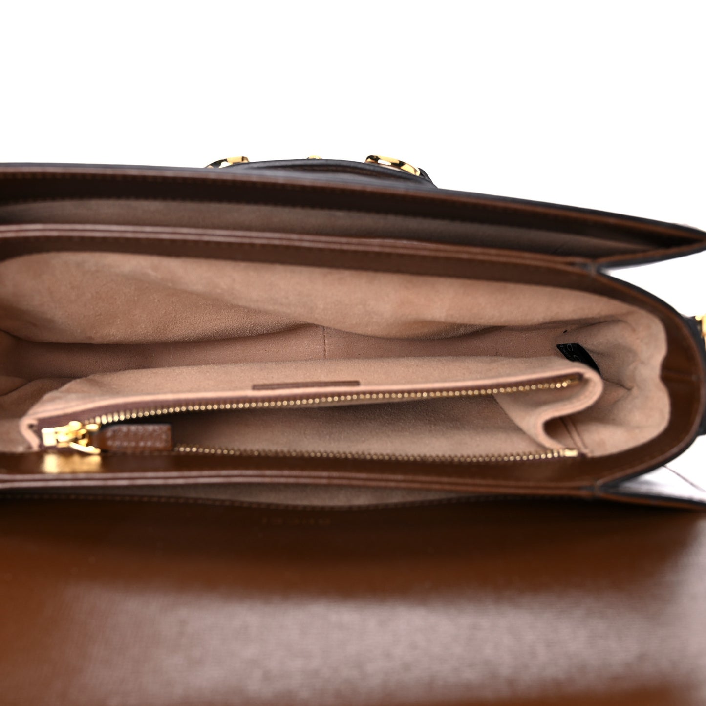 GG Supreme Monogram Horsebit 1955 Shoulder Bag Beige Brown Sugar