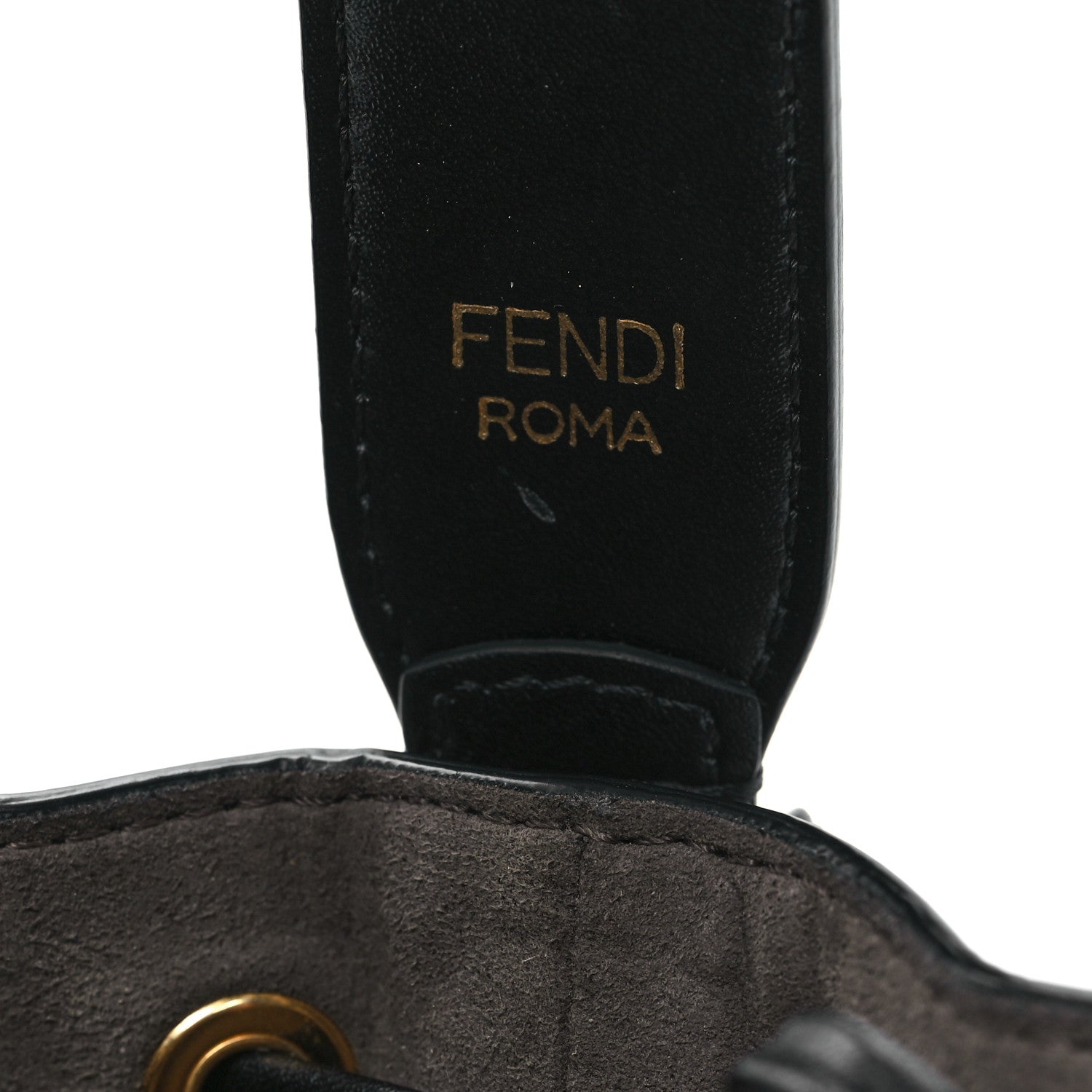 Fendi Vitello Liberty F is Fendi Bi-Color FF 1974 Embossed Mini Mon Tresor Bucket Bag Maya Black 11 of 11