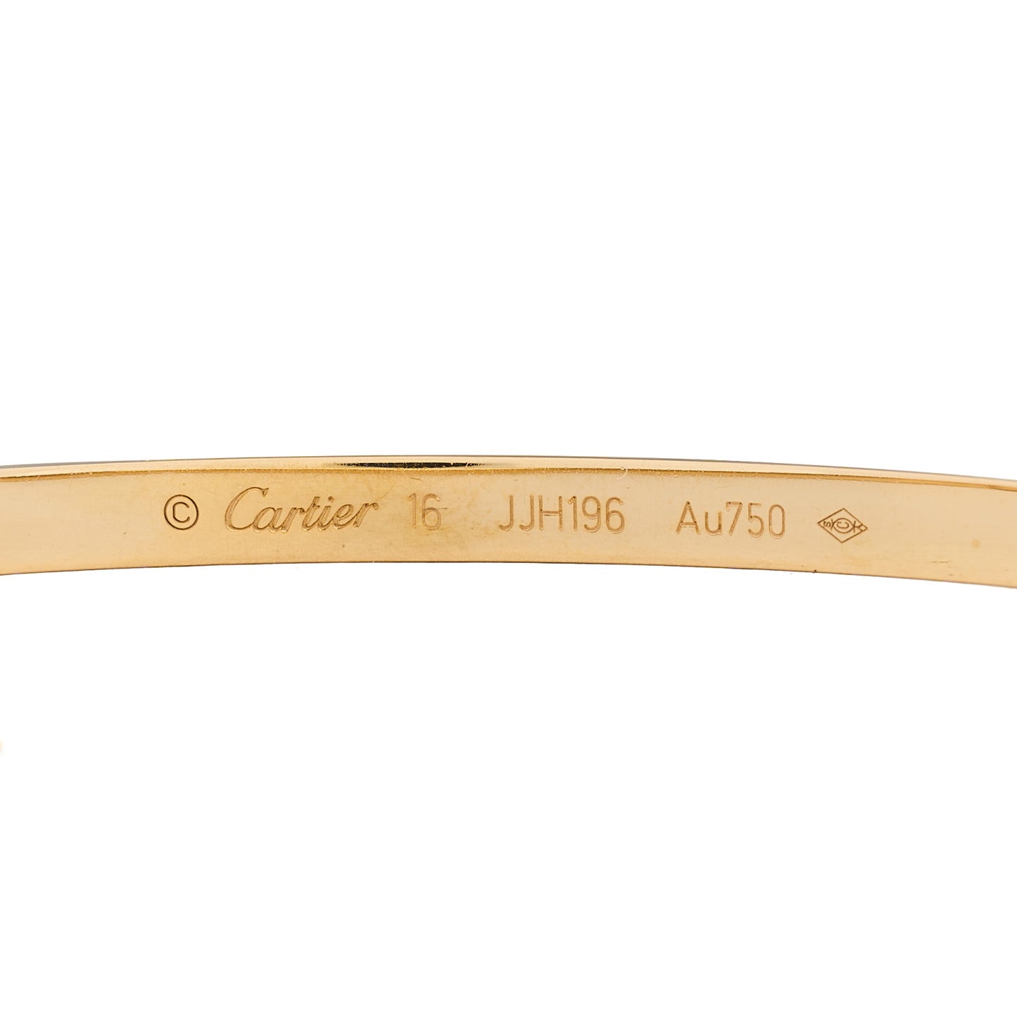18K Yellow Gold Small LOVE Bracelet 16
