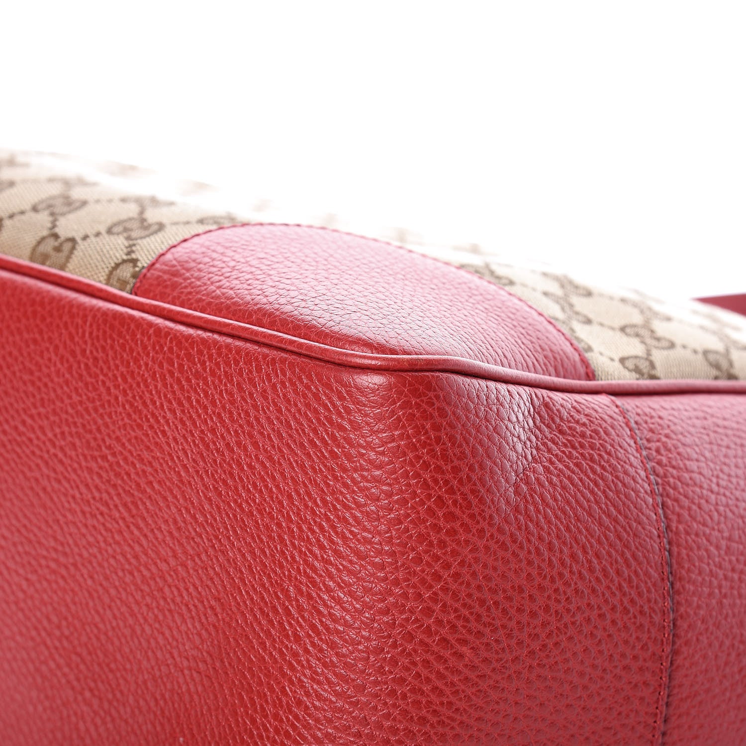 Gucci Monogram Bree Zippered Tote Beige Red 11 of 14