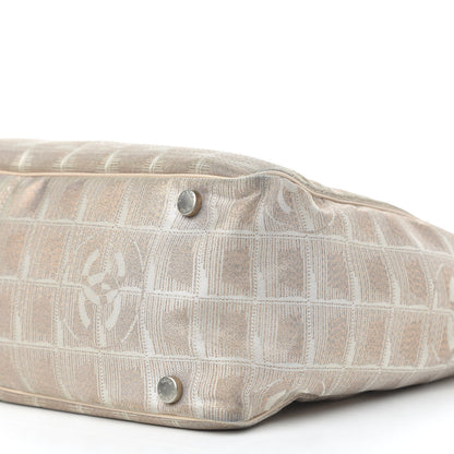 Chanel Metallic Nylon Small Travel Tote Beige 10 of 14