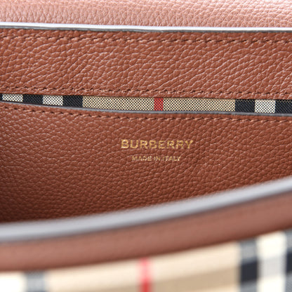 Burberry Calfskin Vintage Check Note Crossbody Bag Tan 8 of 9