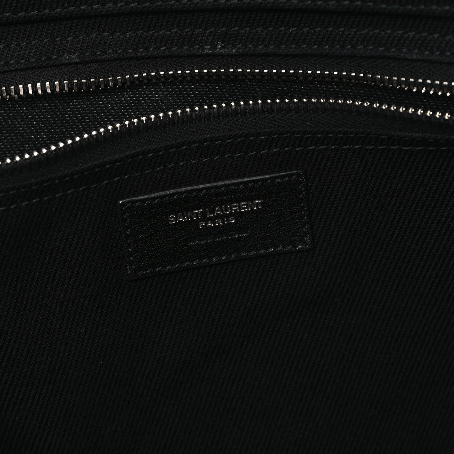 Linen Calfskin Rive Gauche Tote Black