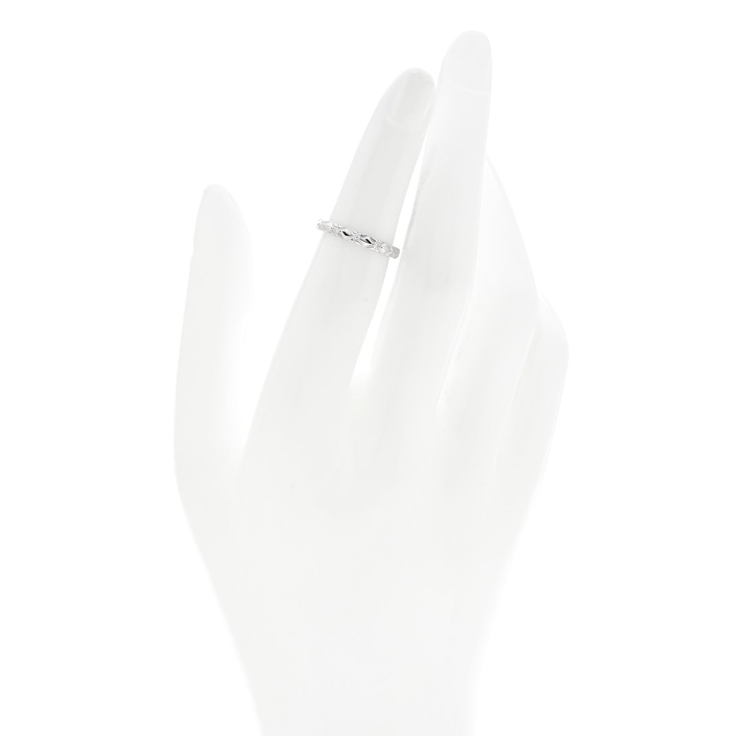 Platinum Diamond Small Matelasse Ring 48 4.5