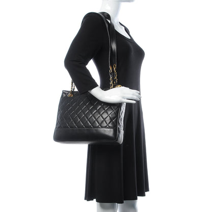 Chanel Lambskin Quilted Shopping Tote Black 2 of 7