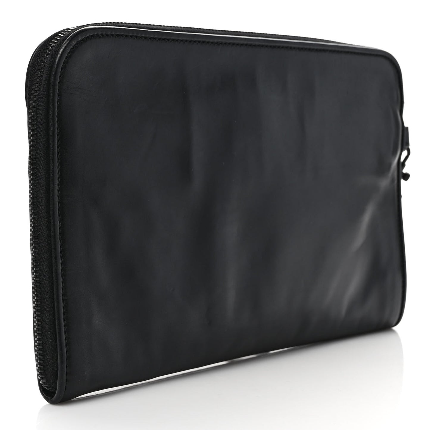 Perforated Calfskin Leggero Clutch Black