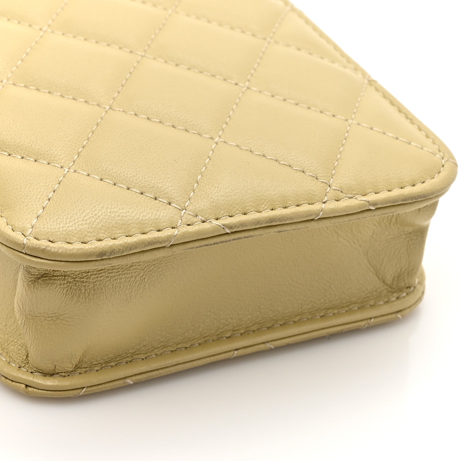Chanel Lambskin Quilted Enamel CC Wallet on Chain WOC Light Green 13 of 13