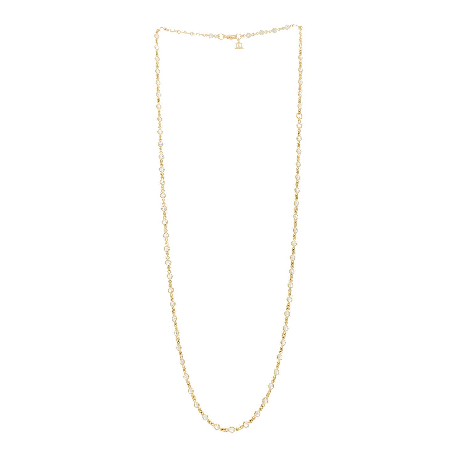 Temple St. Clair 18K Yellow Gold Diamond White Sapphire Chain Necklace 3 of 5