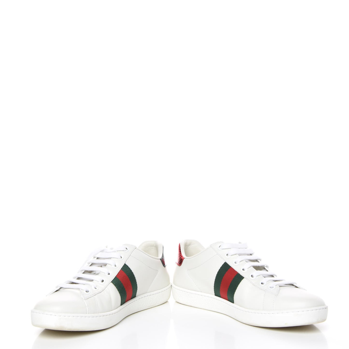 Calfskin Ayers Bee Embroidered Womens Ace Sneakers 37.5 White Green