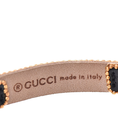 Gucci Metal Calfskin Crystal Double G Bracelet Black 4 of 4
