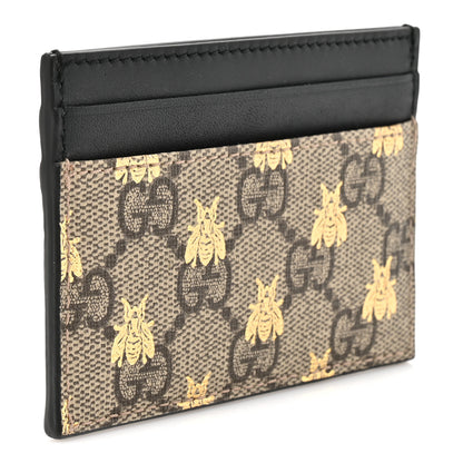 Gucci GG Supreme Monogram Bees Card Holder Black 3 of 6