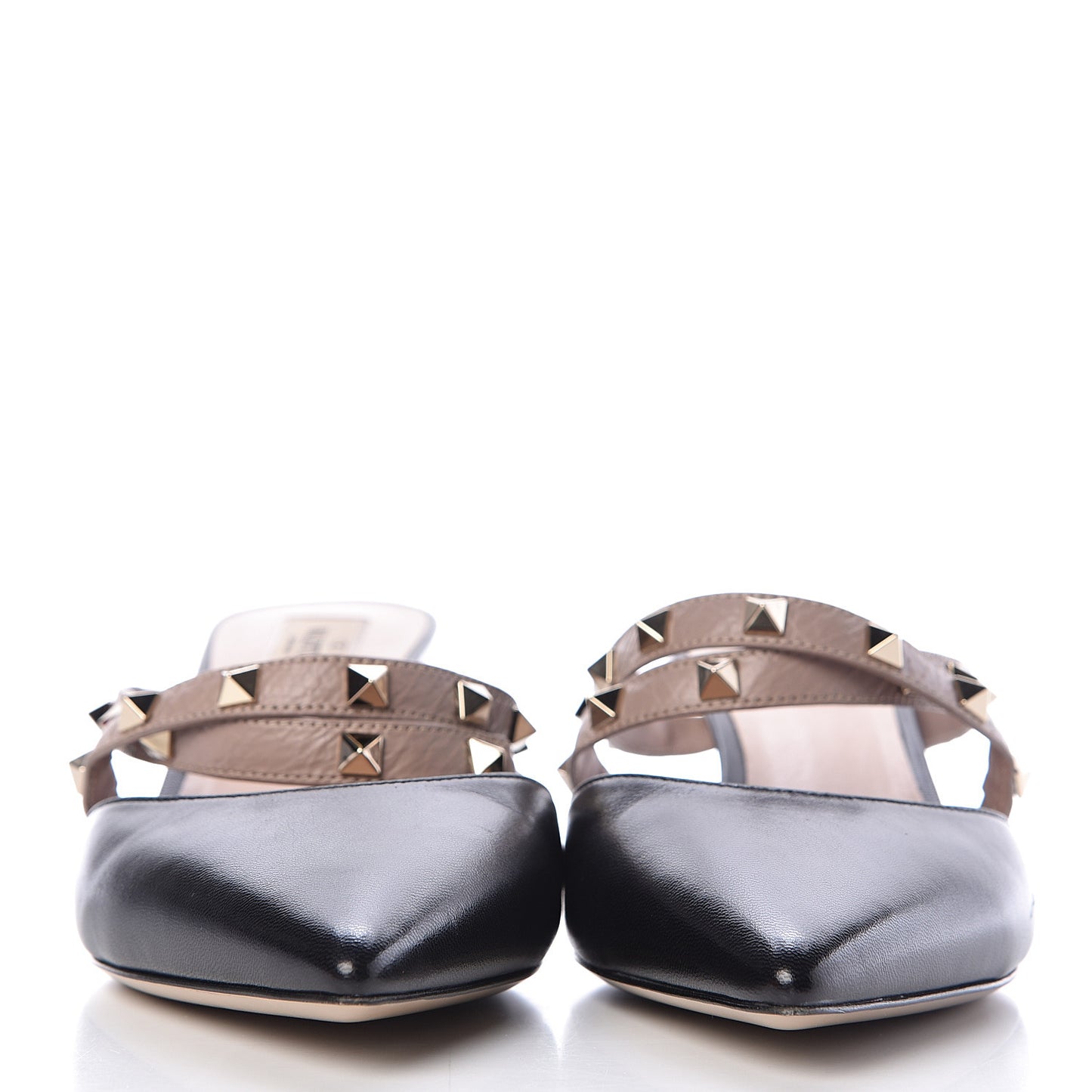 Nappa Rockstud Criss Cross 55mm Mules 40 Black Poudre