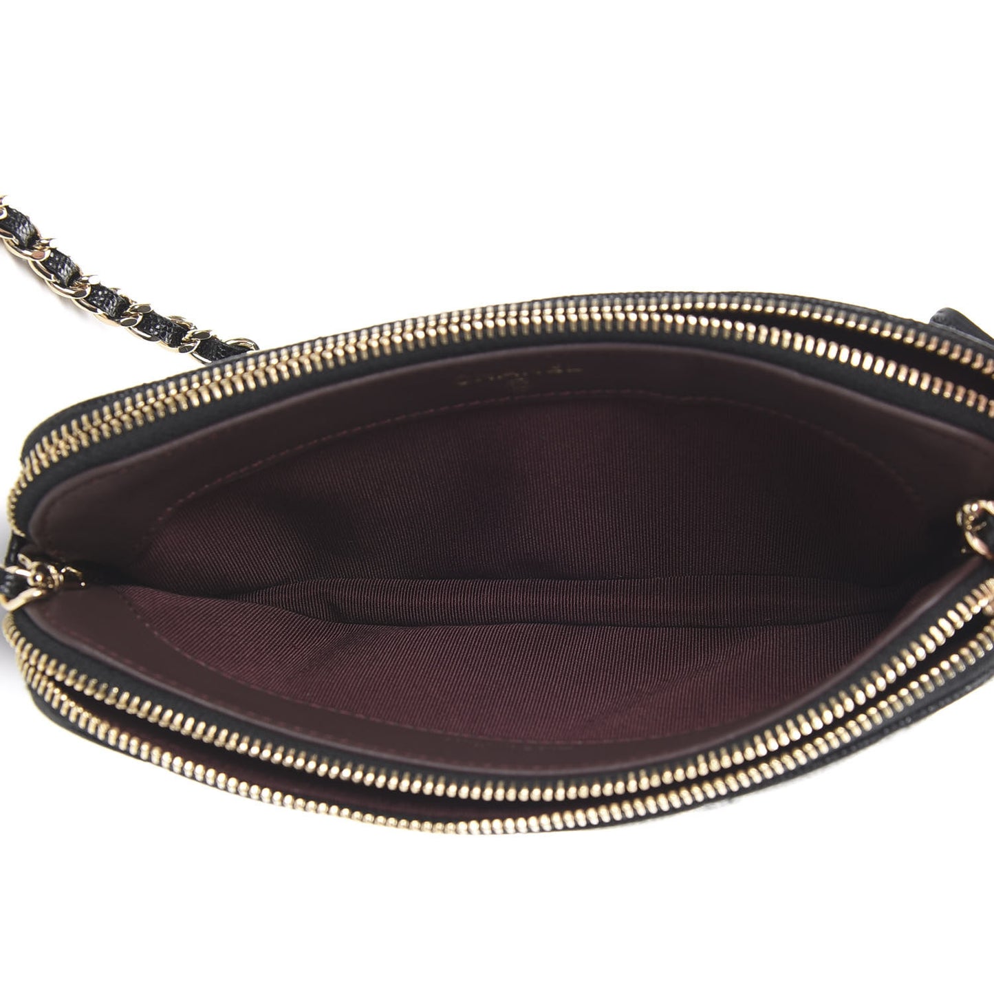 Caviar Quilted Small Clutch With Chain Black