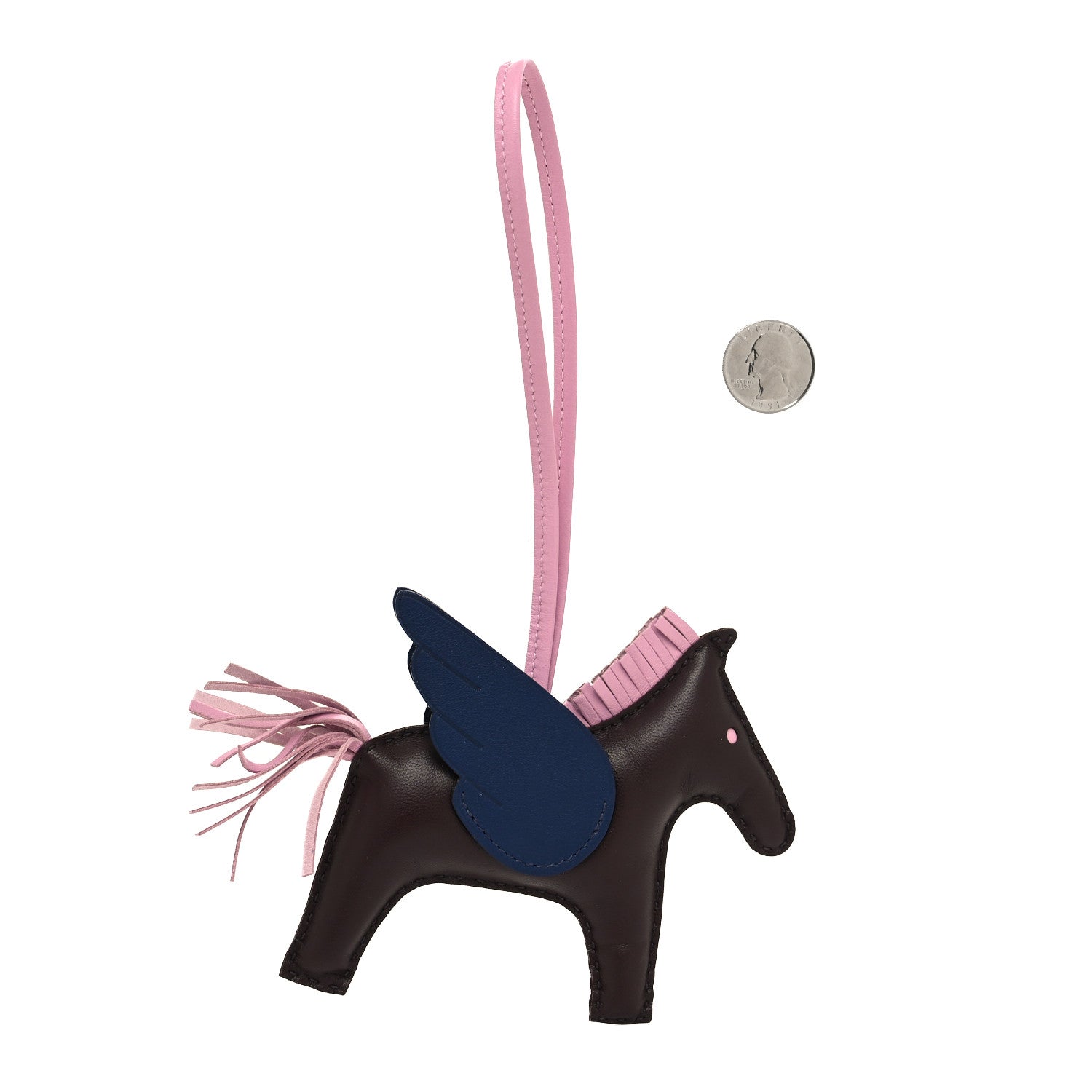 Hermes Milo Lambskin Grigri Rodeo Pegase Horse Bag Charm MM Rouge Sellier Mauve Sylvestre Bleu Saphir 2 of 4