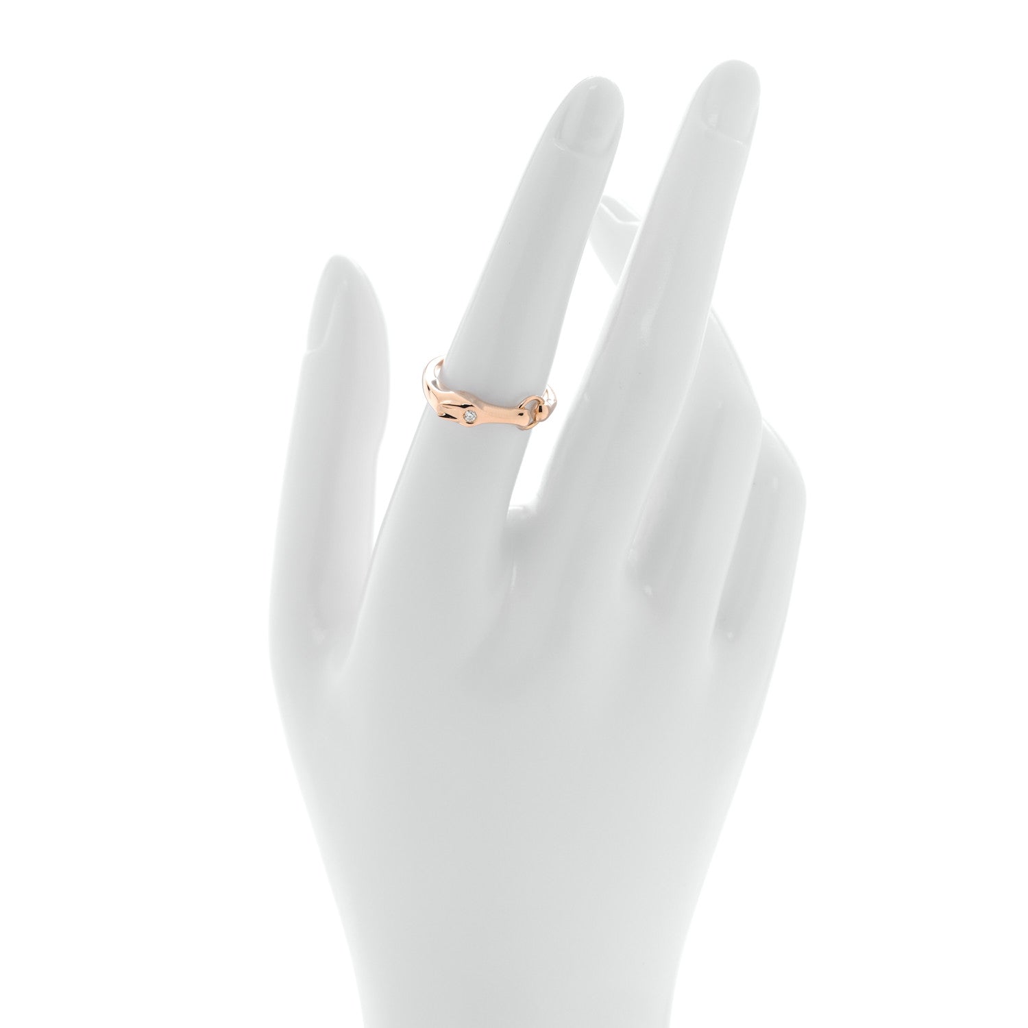 Hermes 18K Rose Gold Diamond TPM Galop Ring 53 6.5 2 of 5