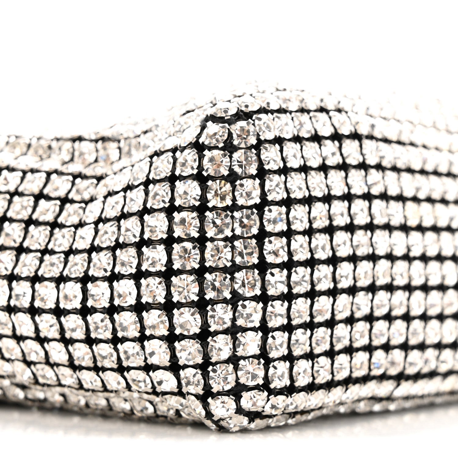Alexander Wang Mesh Crystal Rhinestone Mini Heiress Pouch Black Silver 9 of 12