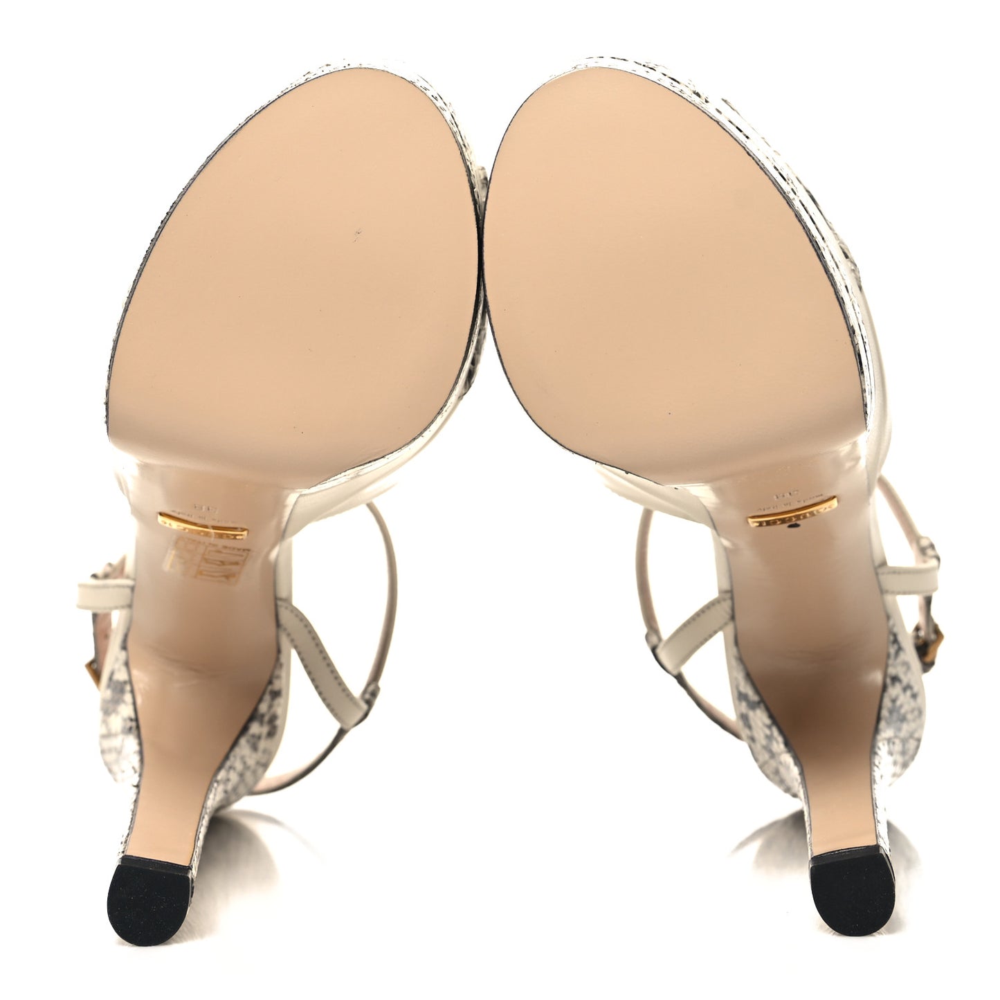 Elaphe Malaga Kid Angel T-Strap Platform High Heel Pumps 38 Roccia Mystic White