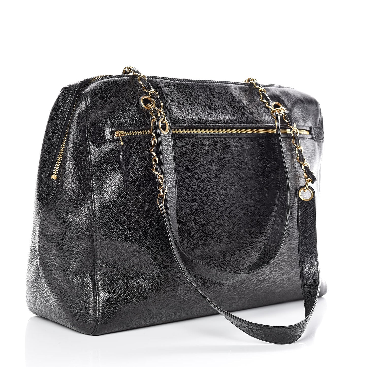 Caviar Large CC Shoulder Bag Black