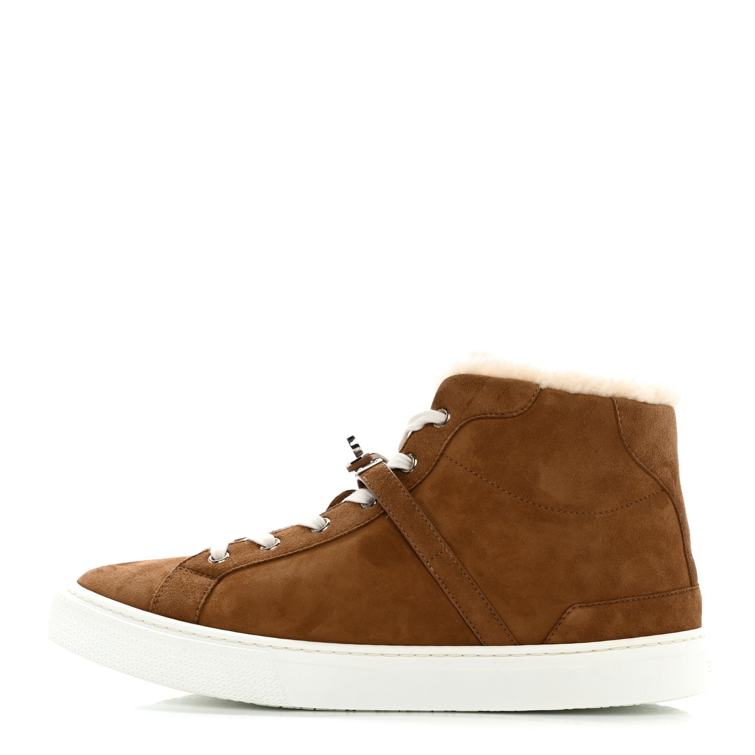 Hermes Suede Goatskin Woolskin Daydream Sneakers 40 Brun Fume Ecru 1 of 9