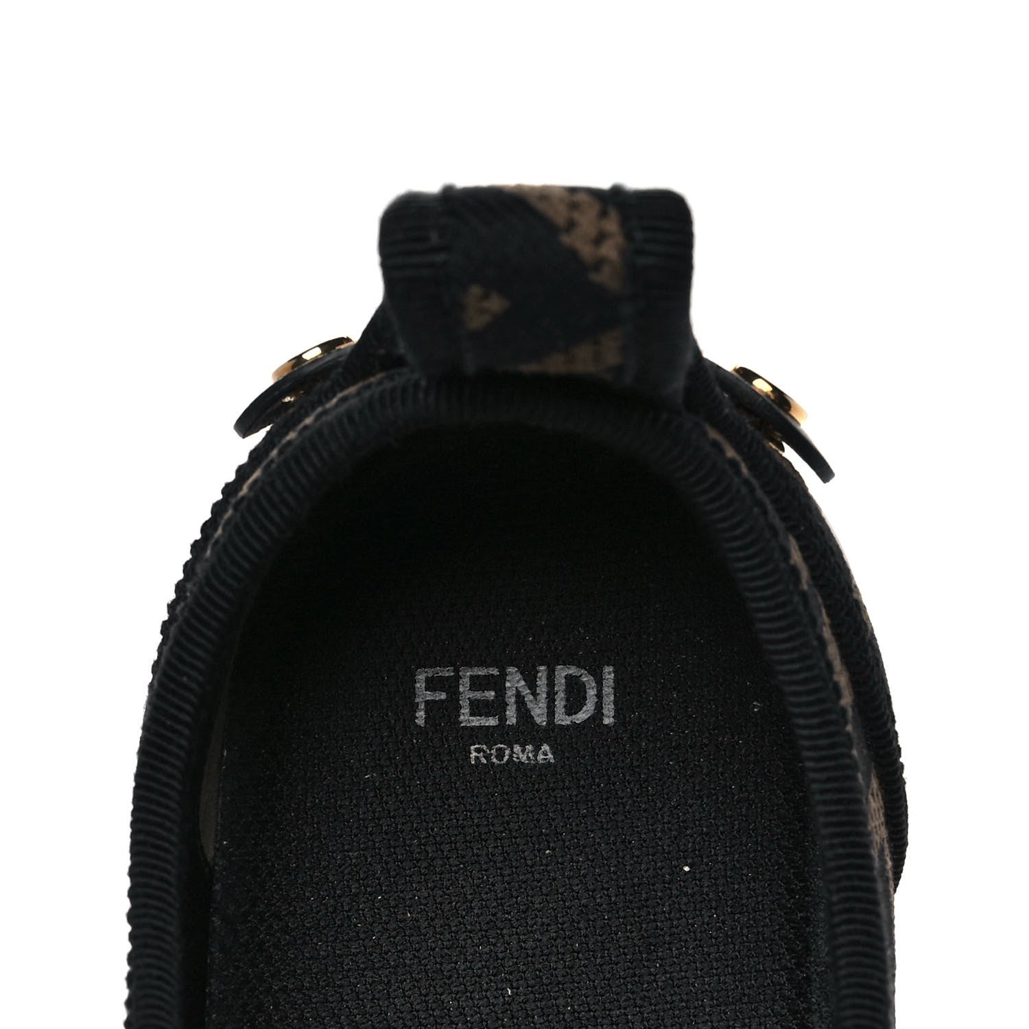 Fendi Fabric FF Micro-Perforated Rise Low Top Sneakers 36.5 Tobacco Black 7 of 14