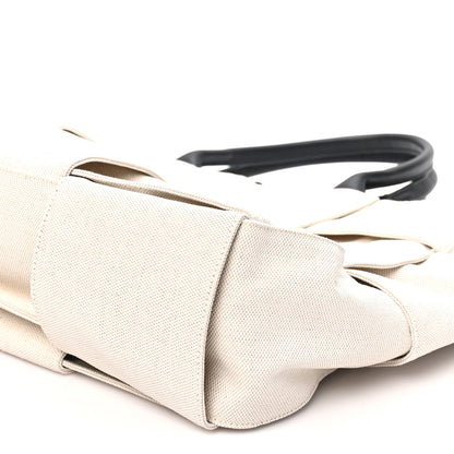Bottega Veneta Canvas Maxi Intrecciato Large Arco Tote Beige Black 10 of 10