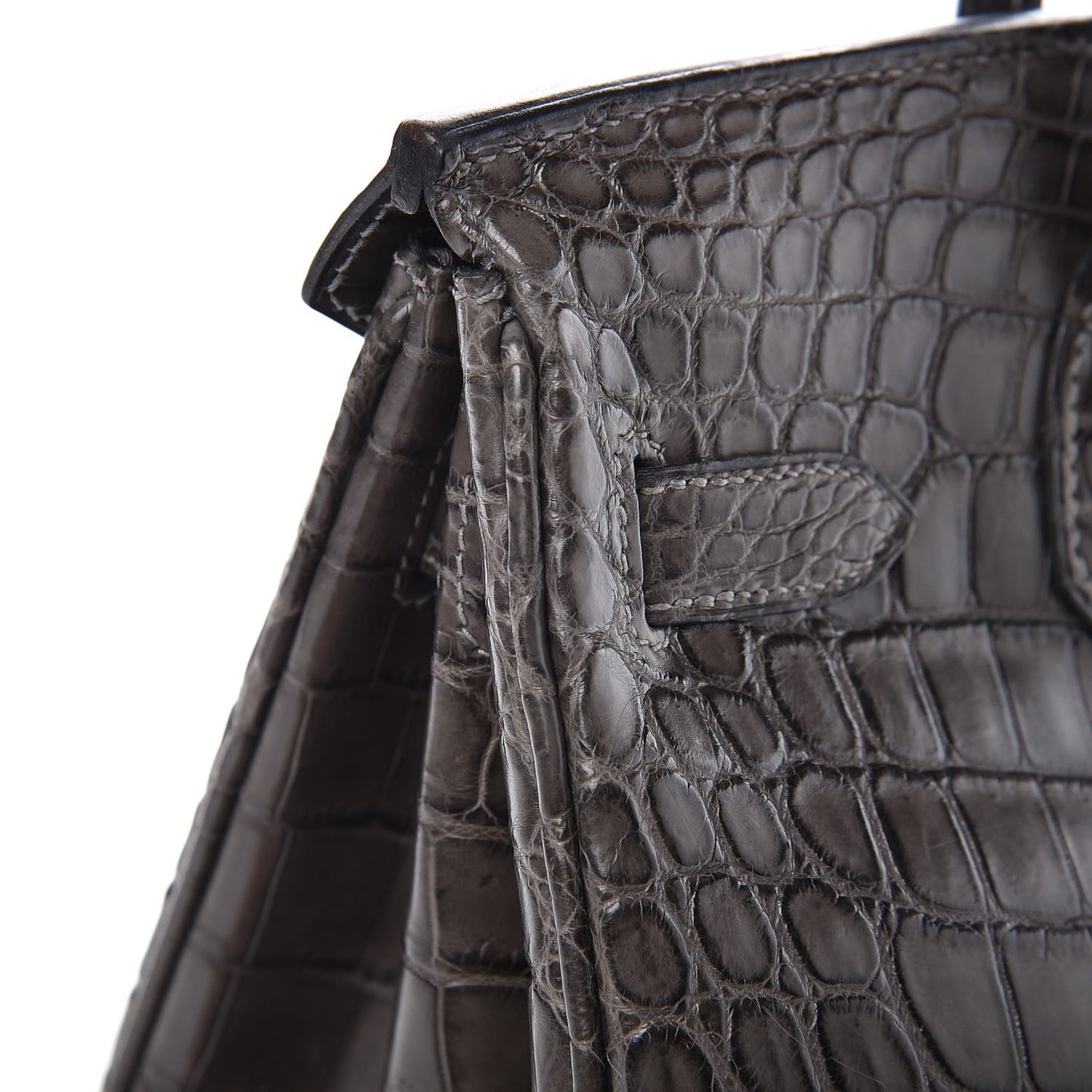 Matte Niloticus Crocodile Birkin 30 Gris Elephant