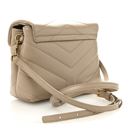 Saint Laurent Calfskin Y Quilted Monogram Toy Loulou Crossbody Bag Dark Beige 3 of 11