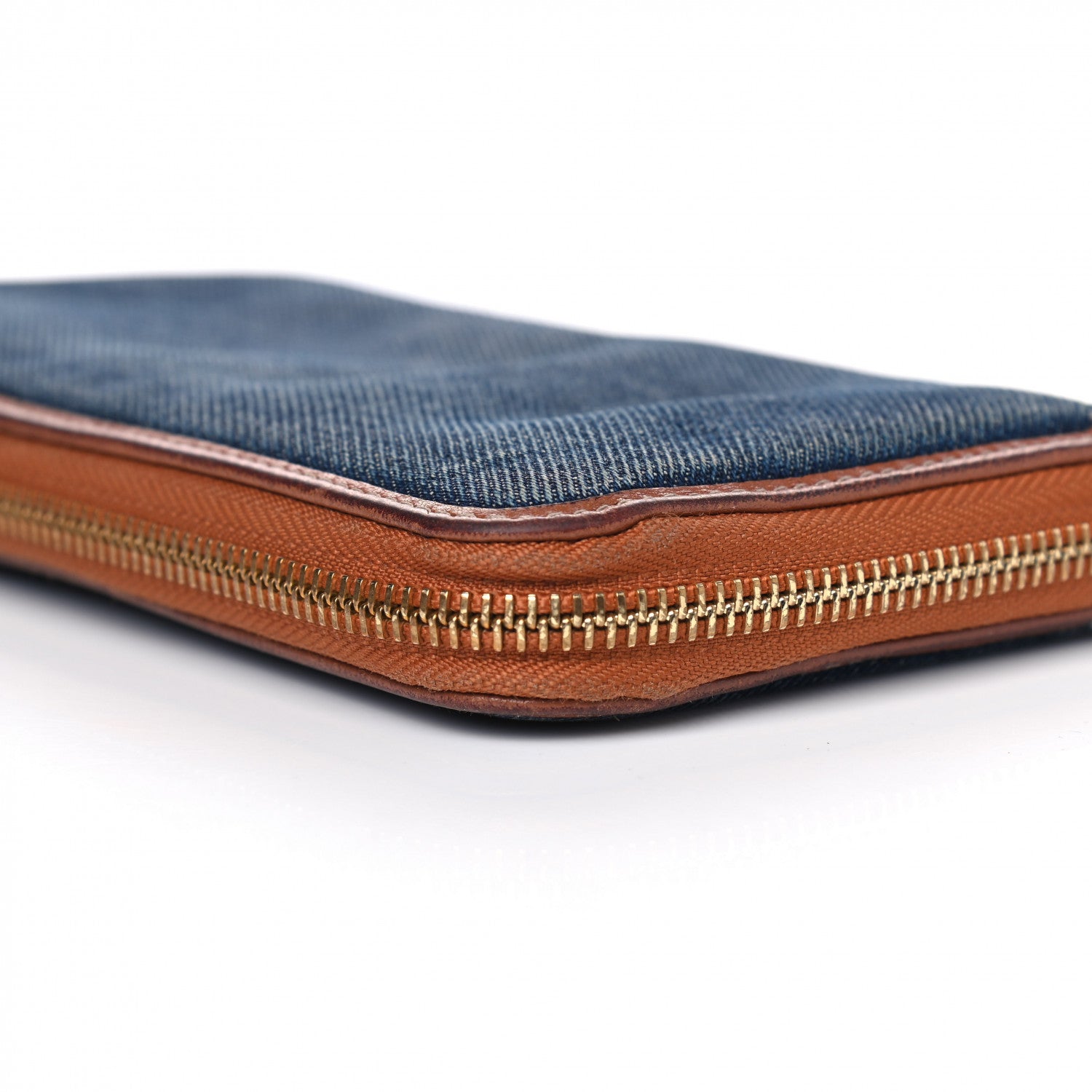 Gucci Denim Zip Around Wallet Blue Saffron 8 of 8