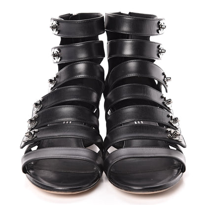 Chanel Calfskin CC Turnlock Sandals 38.5 Black 2 of 7