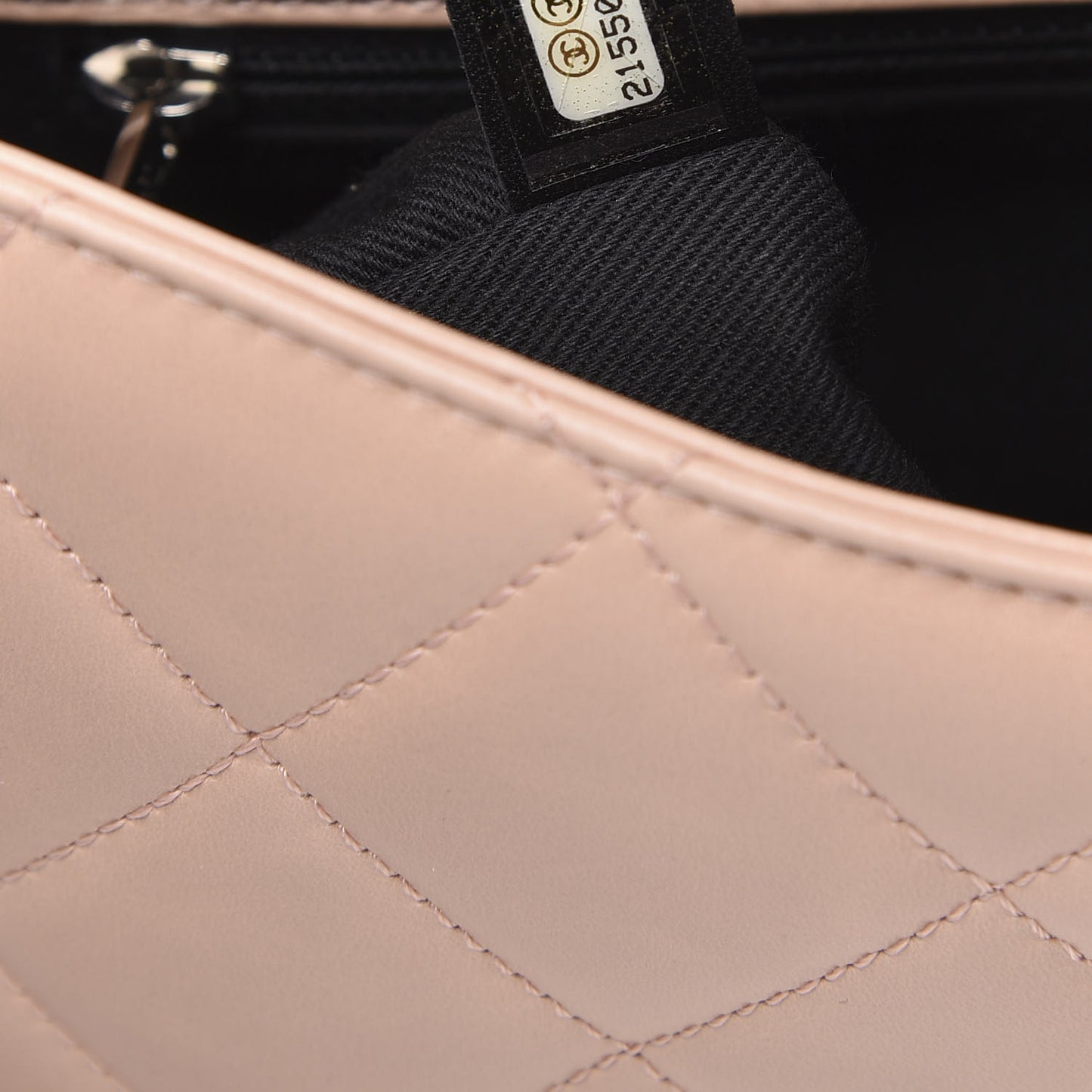 Glazed Calfskin Quilted Small CC Delivery Tote Light Pink