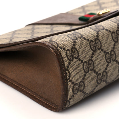 Gucci Coated Canvas Monogram Web Clutch Brown 9 of 14