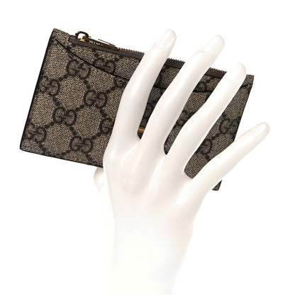 Gucci X BALENCIAGA GG Supreme Monogram Zip Card Case Beige Ebony 2 of 8