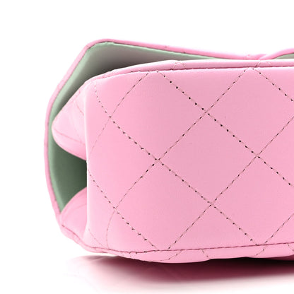 Chanel Lambskin Quilted Mini Top Handle Rectangular Flap Lilac Light Green 9 of 11