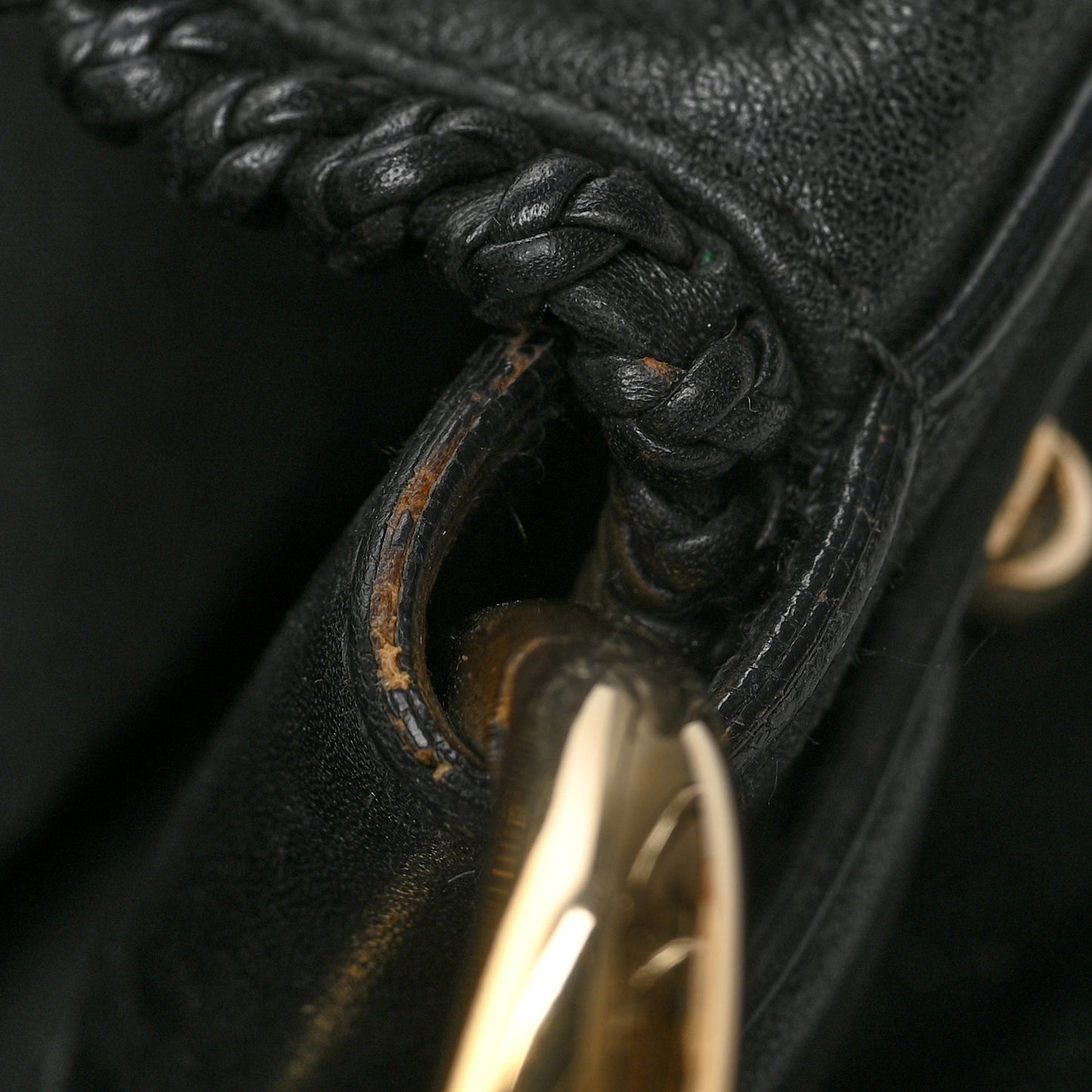 Calfskin Large Horsebit Chain Hobo Black