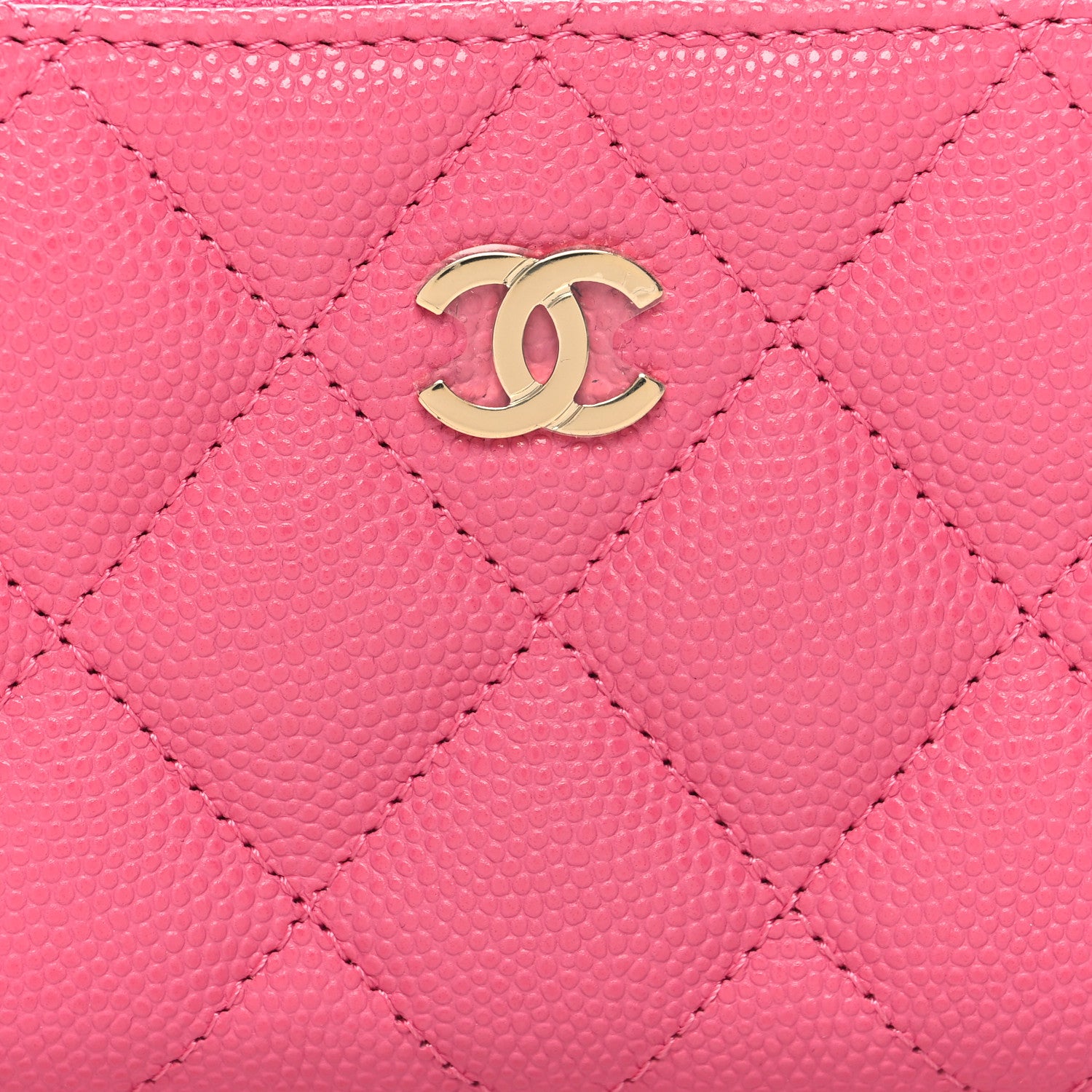 Chanel Caviar Quilted Zip Coin Purse Pink 8 of 8