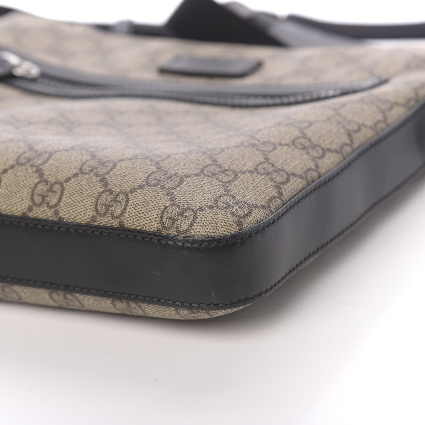 GG Supreme Monogram Flat Messenger Bag Black