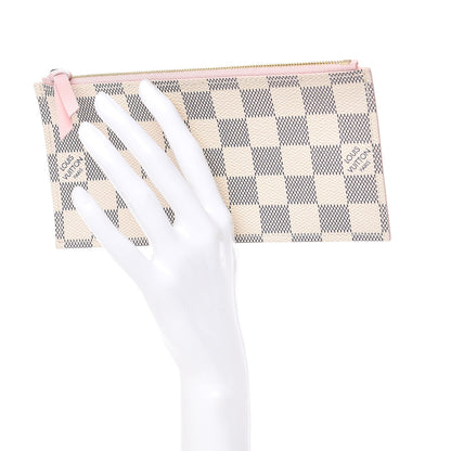 Louis Vuitton Damier Azur Felicie Chain Wallet Zippered Insert Rose Ballerine 2 of 7