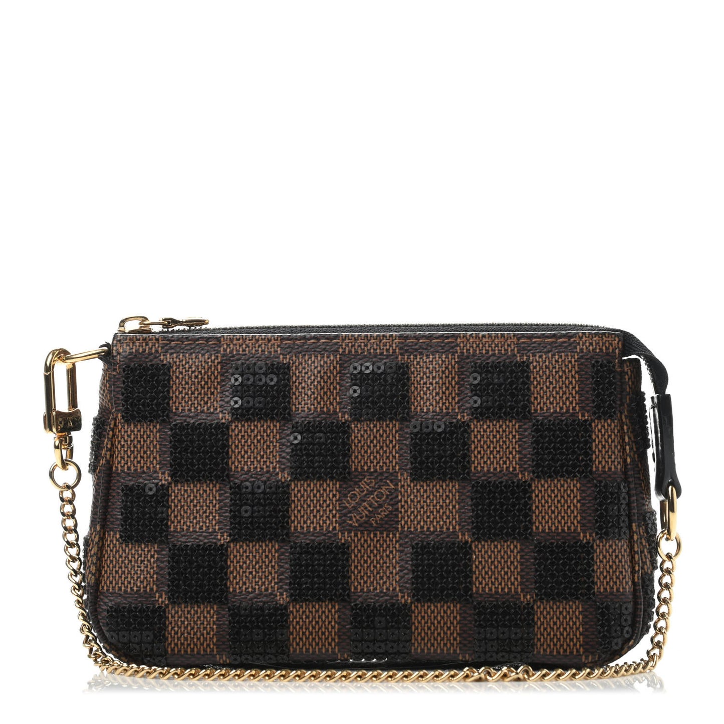 Damier Paillettes Mini Pochette Accessories Black