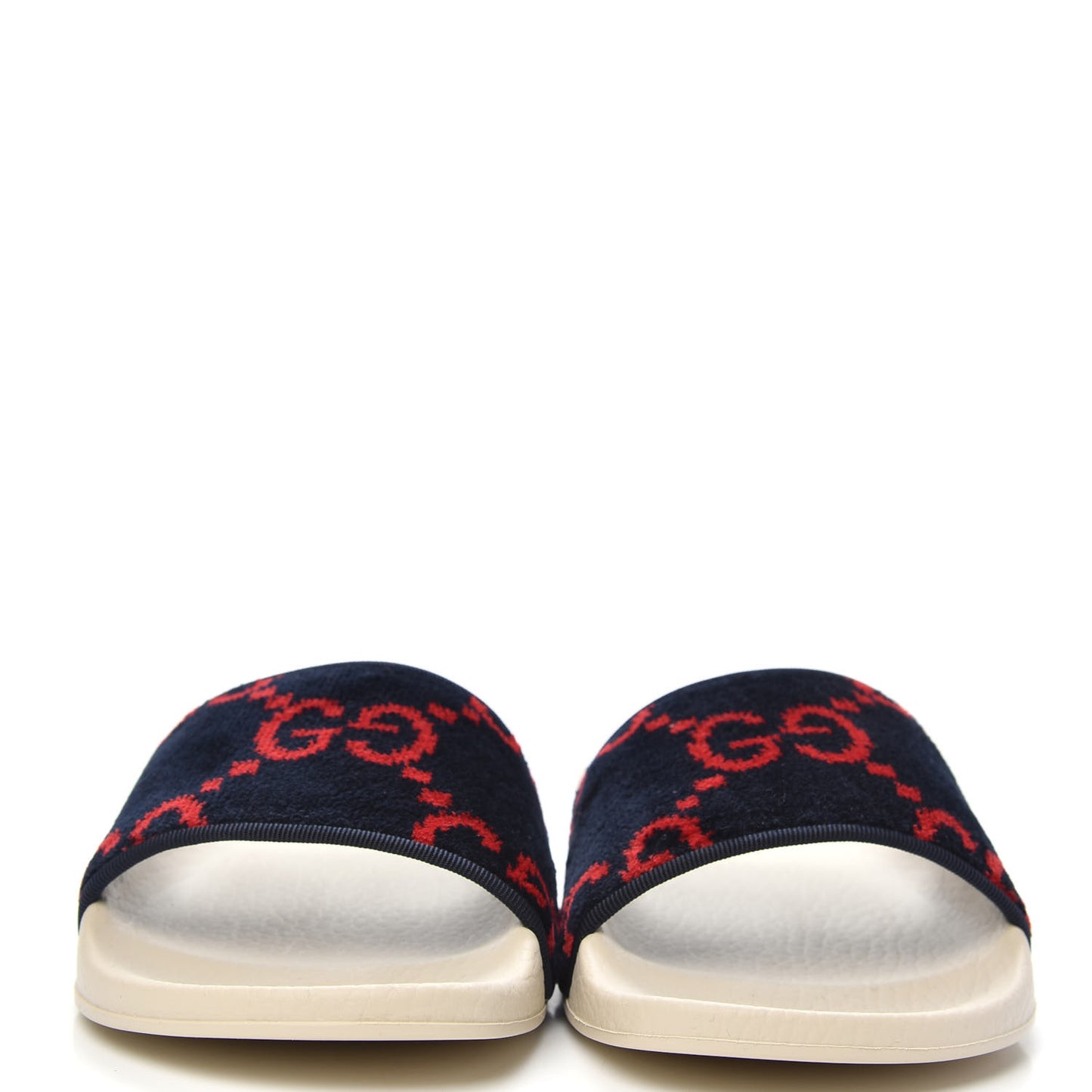 Terry Cloth GG Monogram Slide Sandals 37 Blue Red